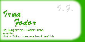 irma fodor business card